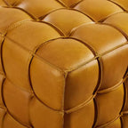 Pouffe polyvalent en cuir véritable