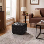 Pouffe polyvalent en cuir véritable