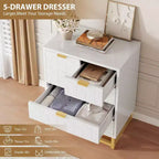 Commode de chambre à tiroirs avec pieds en métal, organisateur de commode en bois avec grand espace de rangement, commode moderne pour chambre à coucher, salon, couloir