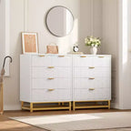 Commode de chambre à tiroirs avec pieds en métal, organisateur de commode en bois avec grand espace de rangement, commode moderne pour chambre à coucher, salon, couloir