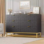 Commode de chambre à tiroirs avec pieds en métal, organisateur de commode en bois avec grand espace de rangement, commode moderne pour chambre à coucher, salon, couloir