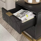 Commode de chambre à tiroirs avec pieds en métal, organisateur de commode en bois avec grand espace de rangement, commode moderne pour chambre à coucher, salon, couloir