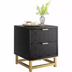 Commode de chambre à tiroirs avec pieds en métal, organisateur de commode en bois avec grand espace de rangement, commode moderne pour chambre à coucher, salon, couloir