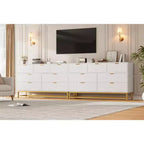 Commode de chambre à tiroirs avec pieds en métal, organisateur de commode en bois avec grand espace de rangement, commode moderne pour chambre à coucher, salon, couloir