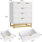 Commode de chambre à tiroirs avec pieds en métal, organisateur de commode en bois avec grand espace de rangement, commode moderne pour chambre à coucher, salon, couloir
