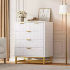 Commode de chambre à tiroirs avec pieds en métal, organisateur de commode en bois avec grand espace de rangement, commode moderne pour chambre à coucher, salon, couloir