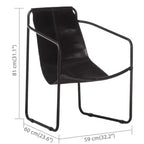 Fauteuil d'appoint avec cadre en fer pour salon, en cuir véritable - Noir