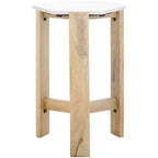 Pisa Marble Side Table - ACC3733A - White/Natural - Safavieh