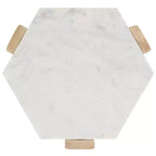 Table d'appoint en marbre - ACC3733A - Blanc/Naturel - Safavieh