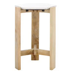 Table d'appoint en marbre - ACC3733A - Blanc/Naturel - Safavieh