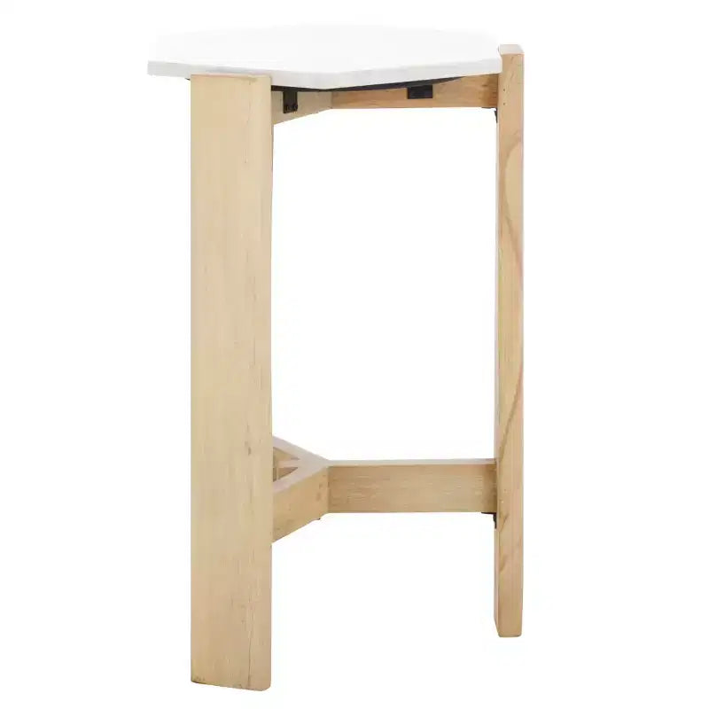 Table d'appoint en marbre - ACC3733A - Blanc/Naturel - Safavieh