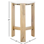 Table d'appoint en marbre - ACC3733A - Blanc/Naturel - Safavieh