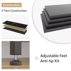 Commode avec 10 tiroirs en tissu, meuble TV pour téléviseur de 50 pouces, meuble console multimédia avec rangement, mobilier de salon