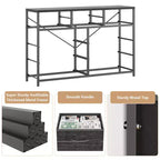 Commode avec 10 tiroirs en tissu, meuble TV pour téléviseur de 50 pouces, meuble console multimédia avec rangement, mobilier de salon
