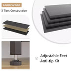 Commode avec 10 tiroirs en tissu, meuble TV pour téléviseur de 50 pouces, meuble console multimédia avec rangement, mobilier de salon