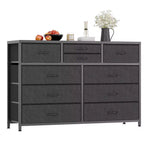 Dresser with 10 Fabric Drawers, Entertainment Center for 50 Inch Television, Media Console Table with Storage, Living Room Furniture