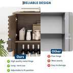Meuble de rangement avec portes coulissantes – Organiseur à 3 niveaux avec étagères réglables pour le salon et la cuisine