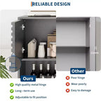 Meuble de rangement avec portes coulissantes – Organiseur à 3 niveaux avec étagères réglables pour le salon et la cuisine