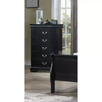 Meubles de chambre en bois massif – Commode 5 tiroirs ou table de chevet 2 tiroirs avec quincaillerie en laiton, montage facile
