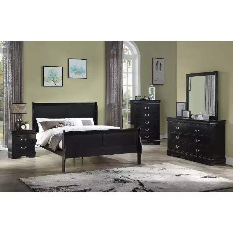 Meubles de chambre en bois massif – Commode 5 tiroirs ou table de chevet 2 tiroirs avec quincaillerie en laiton, montage facile