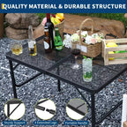 Table pliante en maille de fer et cadre en aluminium, table de camping, bureau pliant, table pliante d'extérieur