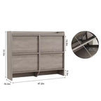 Meuble à chaussures en bois avec 4 tiroirs basculants, étagère à chaussures mince à 2 niveaux avec étagère réglable et amovible
