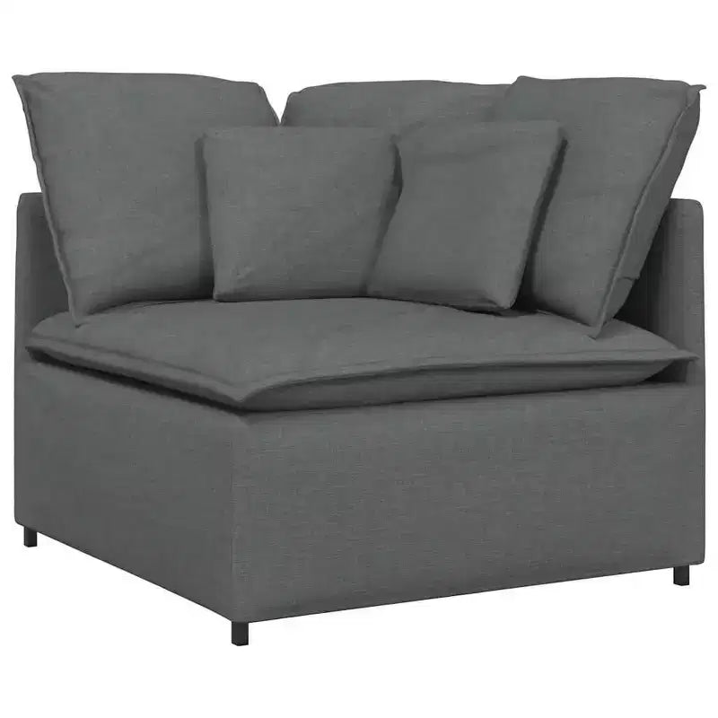 Modular Fabric Sofa in Dark Gray, Durable Metal Frame Couch with Customizable Sections for Living Room
