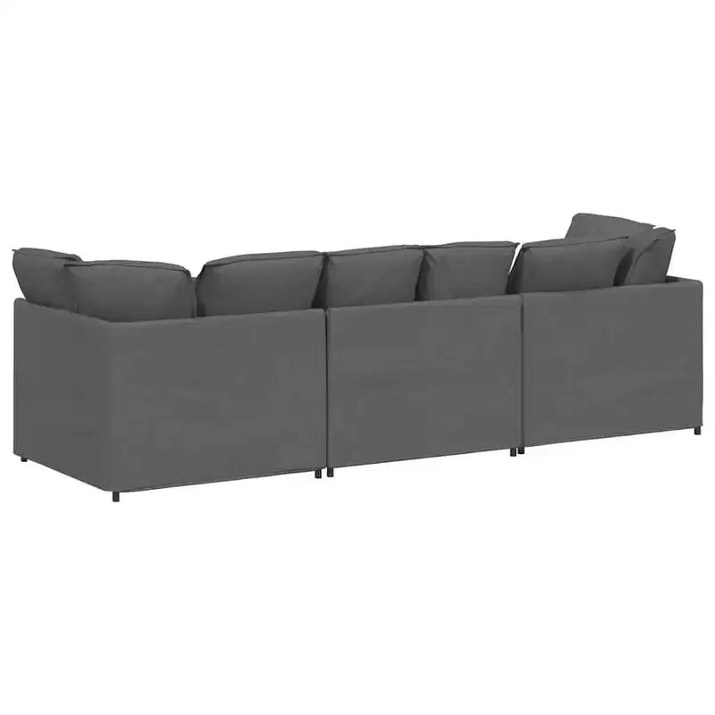 Canapé modulable en tissu gris foncé, cadre métallique durable, sections personnalisables pour salon
