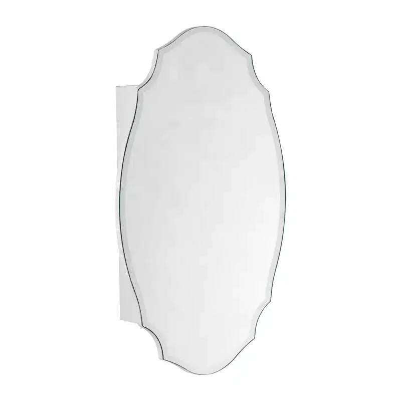 Armoire de toilette biseautée sans cadre en forme d'arche irrégulière avec miroir, montage en surface
