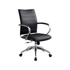 HomeRoots Black and Silver Adjustable Height Swivel Rolling Office Chair