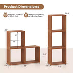 Étagère de rangement empilable 3 cubes pour petits espaces, teck (1 ou 2 paquets)