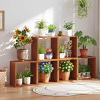 Étagère de rangement empilable 3 cubes pour petits espaces, teck (1 ou 2 paquets)