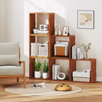 Étagère de rangement empilable 3 cubes pour petits espaces, teck (1 ou 2 paquets)