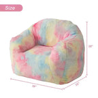 Pouf Géant en Fausse Fourrure, Rempli de Mousse, Canapé Paresseux pour Adulte, pour Salon, Chambre, Lecture, Jeux - Rose