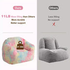 Pouf Géant en Fausse Fourrure, Rempli de Mousse, Canapé Paresseux pour Adulte, pour Salon, Chambre, Lecture, Jeux - Rose