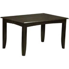 Table de salle à manger carrée 54 po avec rallonge papillon de 18 po, bois d'hévéa massif, marron