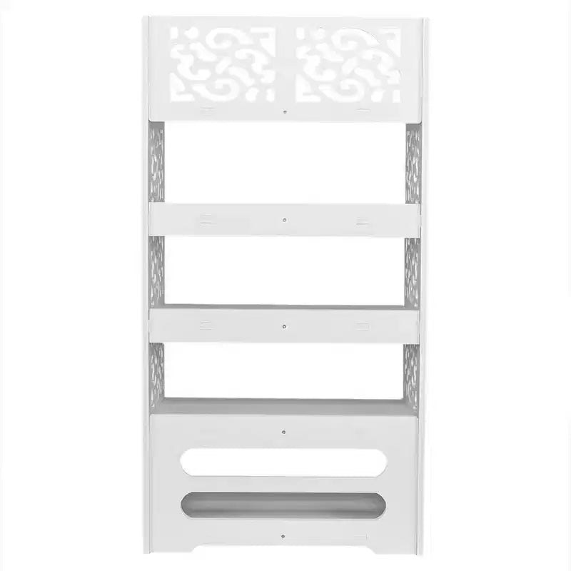 Range-chaussures autoportant en PVC blanc à 5 niveaux, 42 cm de large, peut contenir 15 paires