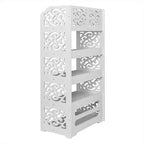 Range-chaussures autoportant en PVC blanc à 5 niveaux, 42 cm de large, peut contenir 15 paires