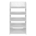 Range-chaussures autoportant en PVC blanc à 5 niveaux, 42 cm de large, peut contenir 15 paires