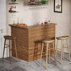 Meuble de bar en L, Table d'angle à liqueur à 4 niveaux avec porte-verres et étagères de rangement, pour cuisine, salon, bar à domicile