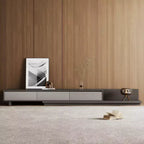 Meuble TV extensible Mid-century moderne, s'étend jusqu'à 360 cm, avec 3 tiroirs de rangement