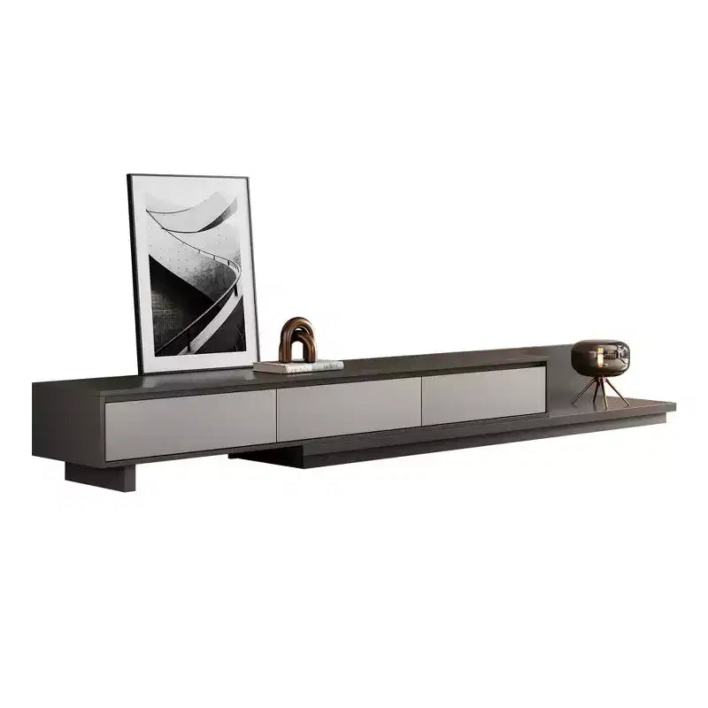 Meuble TV extensible Mid-century moderne, s'étend jusqu'à 360 cm, avec 3 tiroirs de rangement