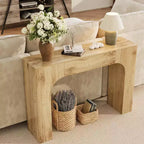 Console, Table de canapé rectangulaire en bois derrière le canapé, Table d'entrée industrielle, Table de couloir de ferme, Tables d'entrée de ferme