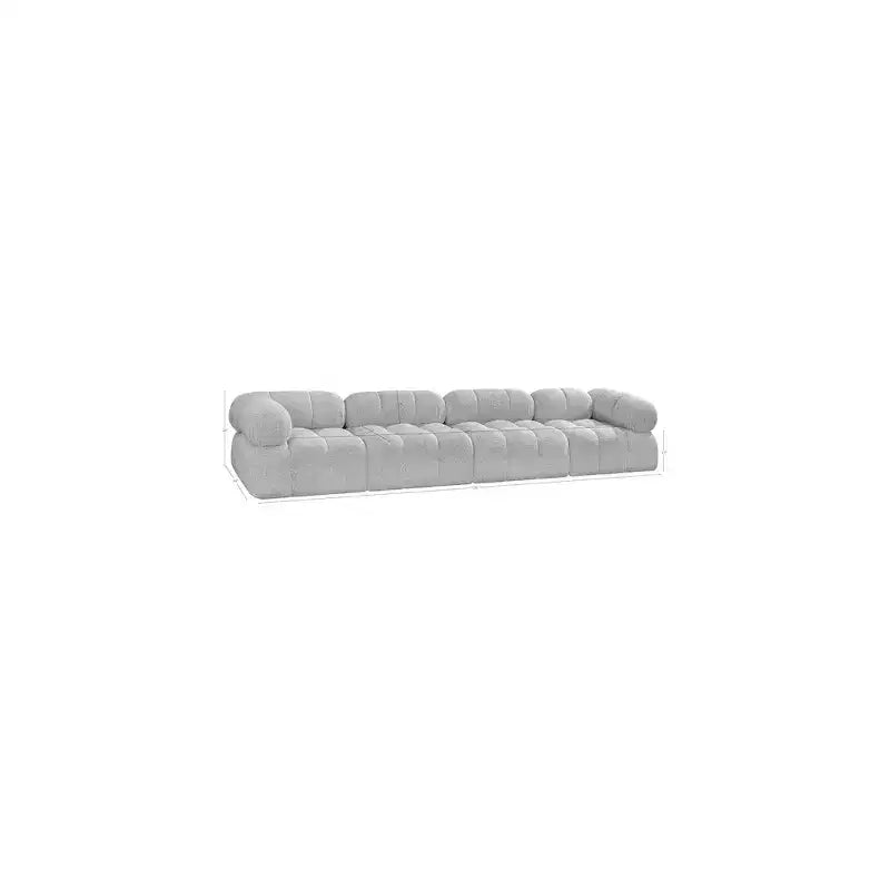 Canapé modulaire en tissu bouclé gris, modulable pour le salon