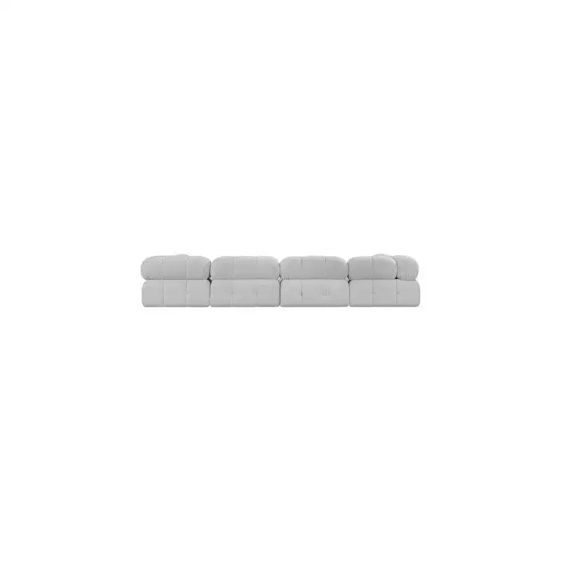 Canapé modulaire en tissu bouclé gris, modulable pour le salon