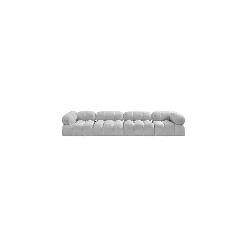 Canapé modulaire en tissu bouclé gris, modulable pour le salon