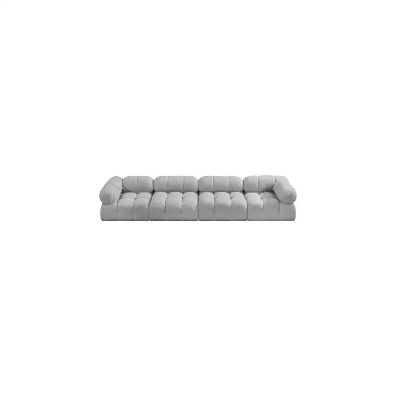 Canapé modulaire en tissu bouclé gris, modulable pour le salon