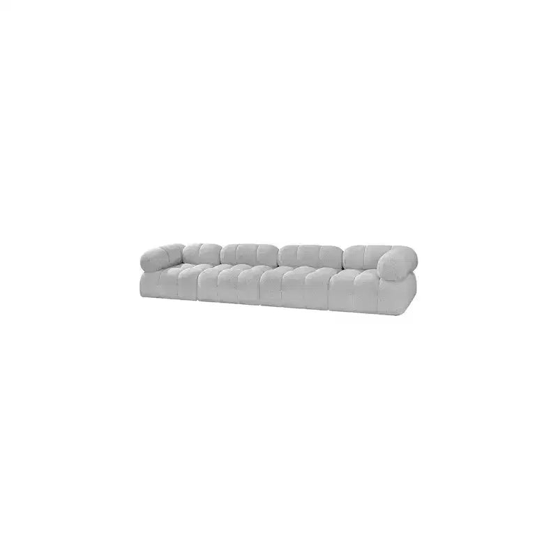 Canapé modulaire en tissu bouclé gris, modulable pour le salon