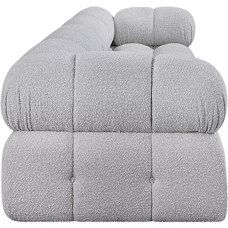 Canapé modulaire en tissu bouclé gris, modulable pour le salon