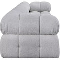 Canapé modulaire en tissu bouclé gris, modulable pour le salon